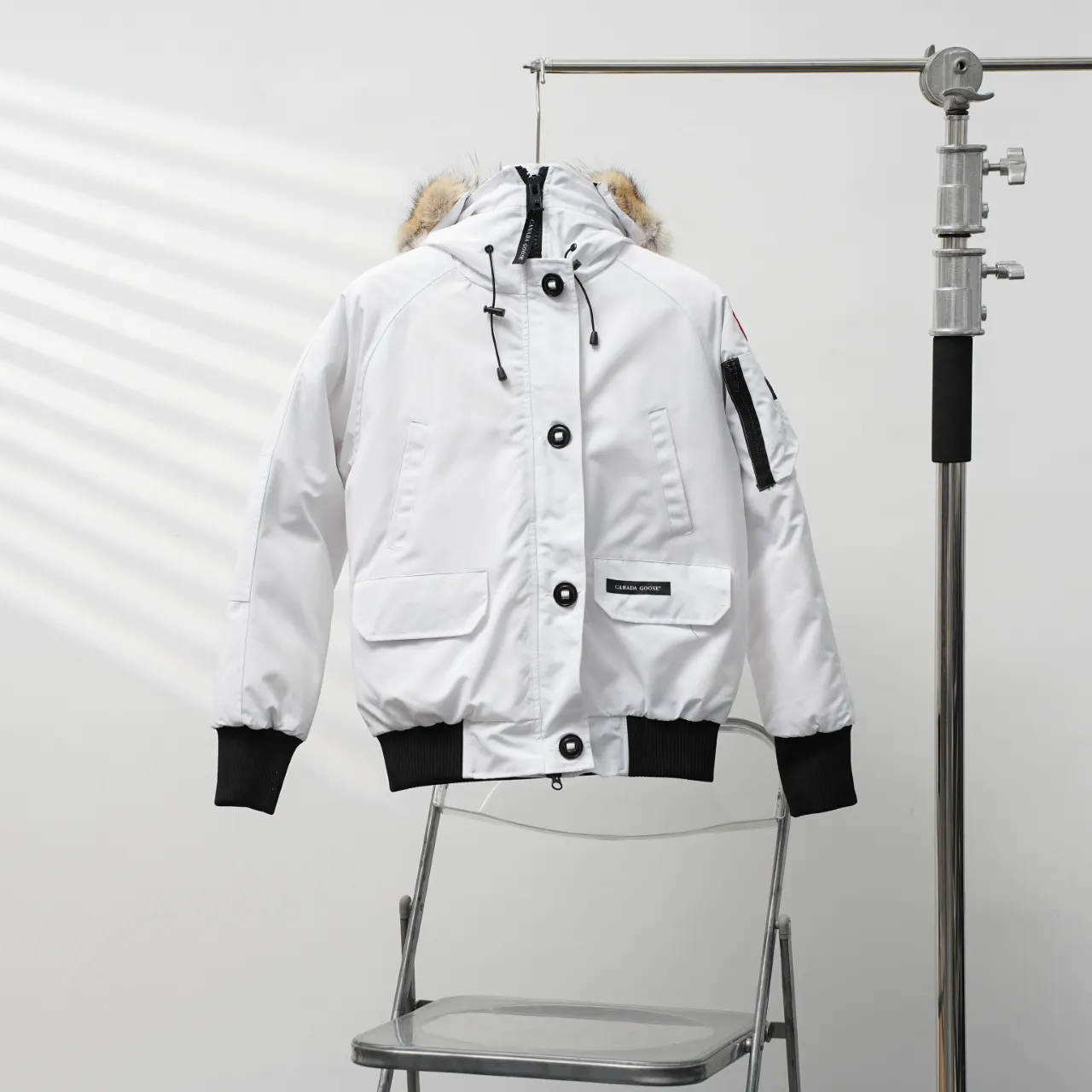 P760 CANADA GOOSE丨Canada Goose 02 hooded fur collar down jacket Color: Beichen White Size: XS-XL